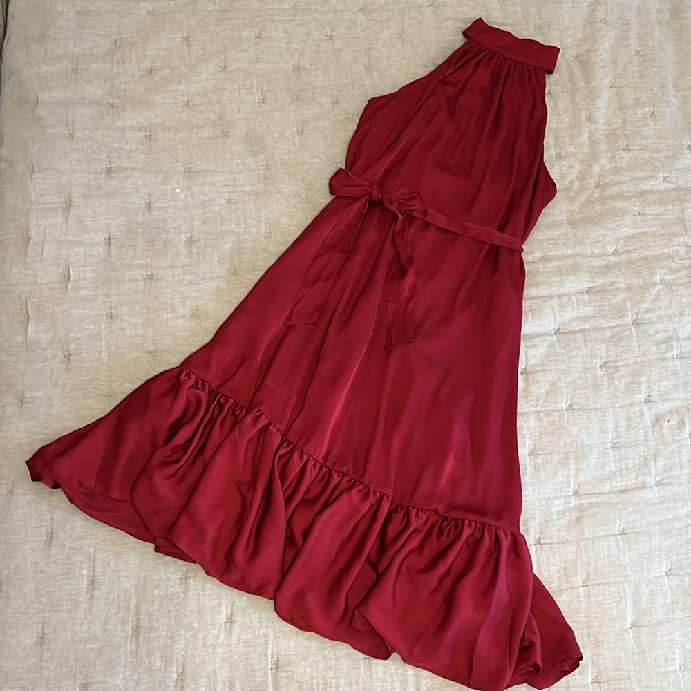 BR halter style burgundy wine dress - Picture 2 of 7